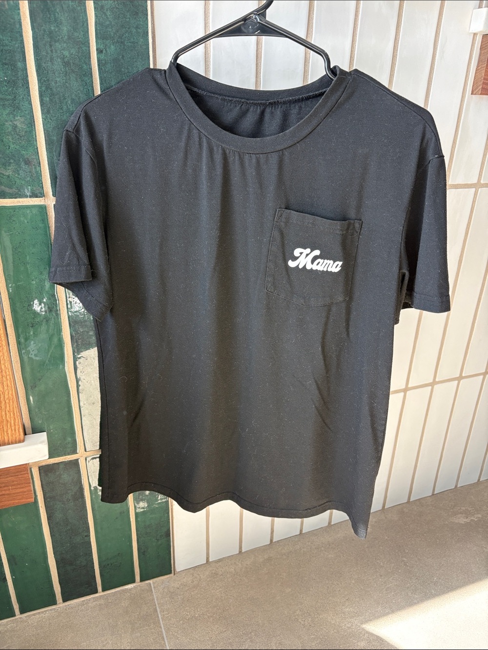Black 'Mama' Pocket Tee